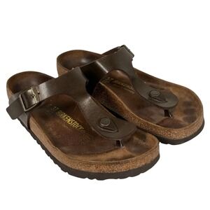 Birkenstock Women's Size 37 -‎ US 6 L Gizeh Bronze Birko-Flor Sandals